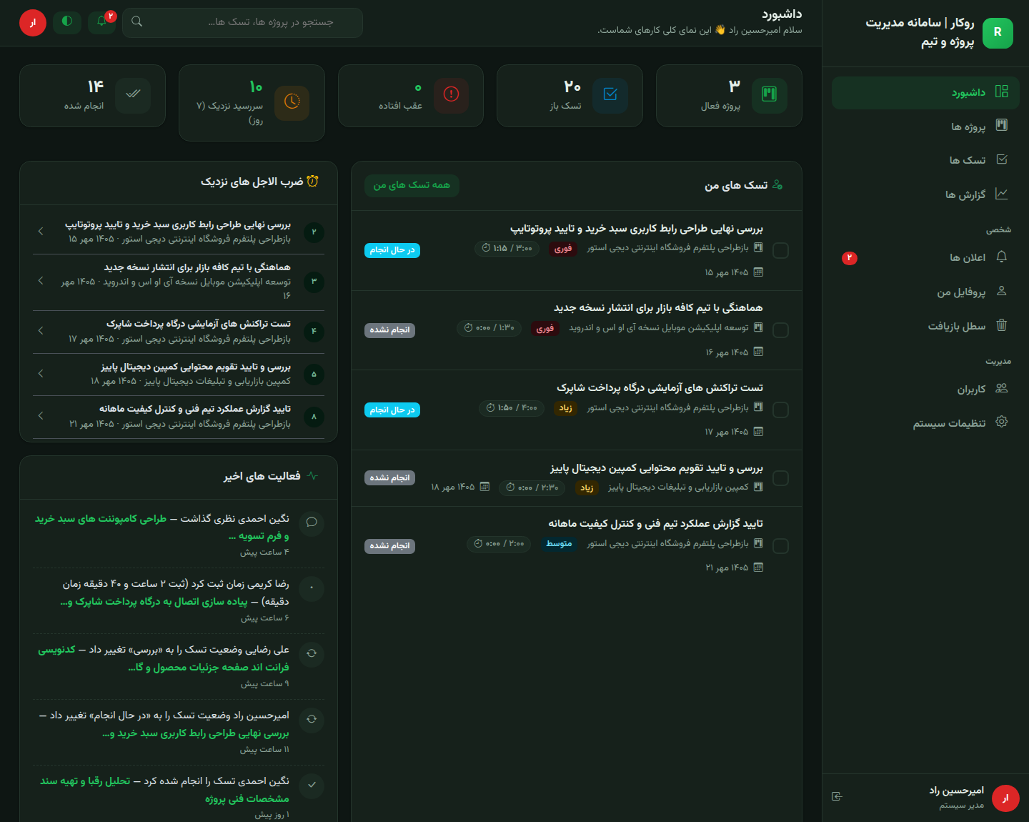 داشبورد تیره روکار